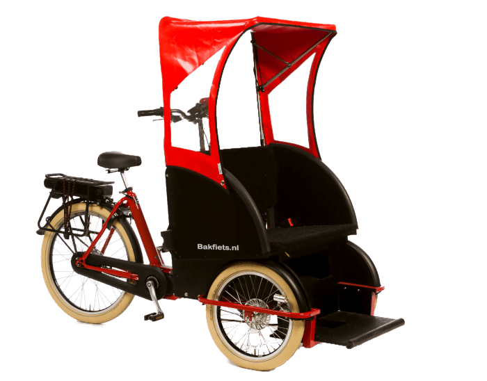 Tent Riksja Bakfiets.nl Luifel rood Riksja Bakfiets.nl Cabrio zonnehuif