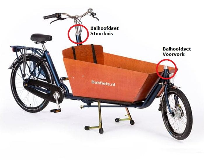Balhoofdset lager Bakfiets.nl voor en achter
